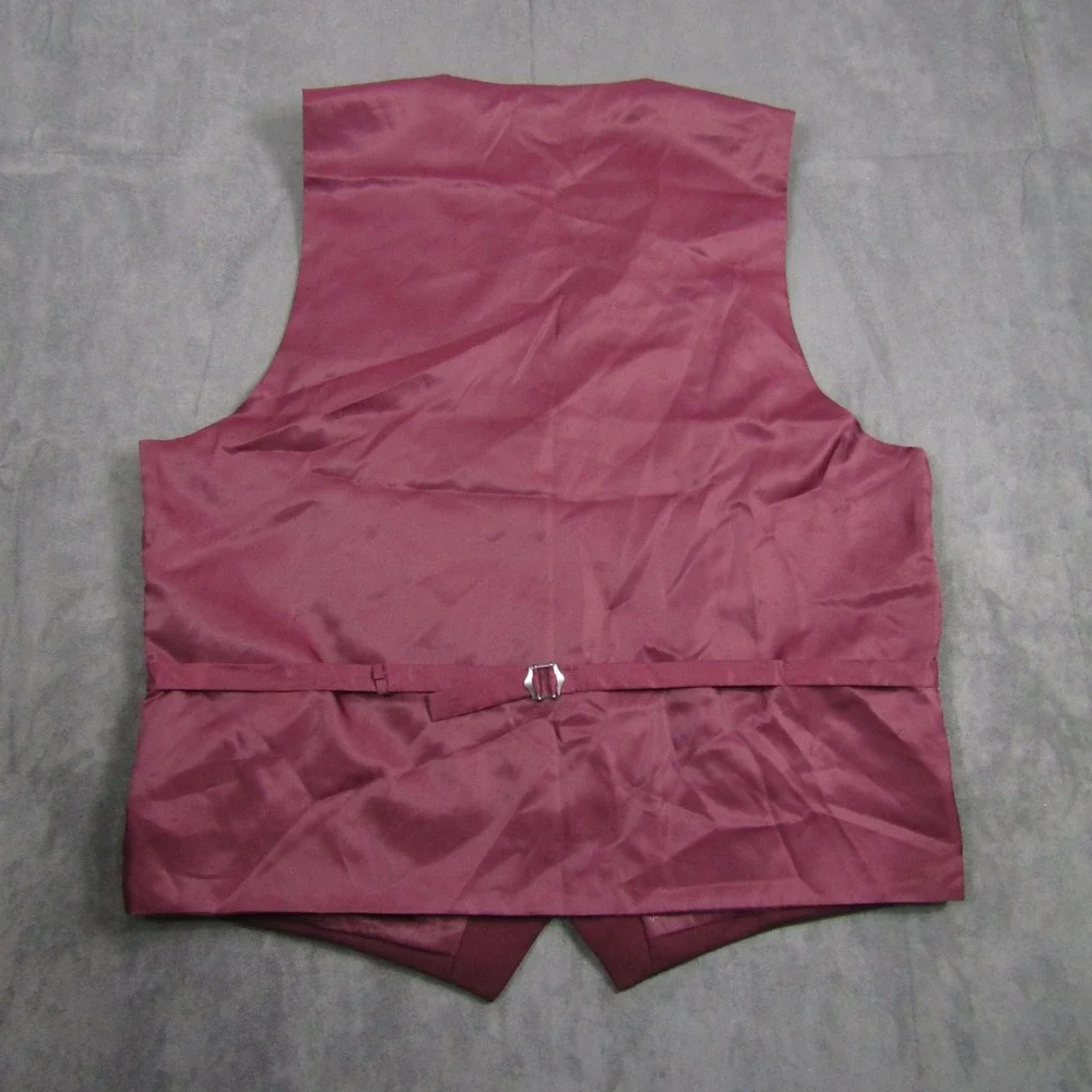 Gioberti Vest Mens XL Burgundy Floral Embroidered Formal Waistcoat VS-95